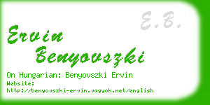 ervin benyovszki business card